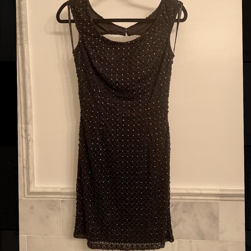 Basix Black Label Beaded Cocktail Dress. New with tags.
